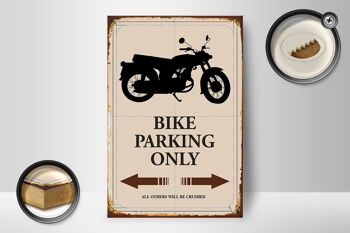 Panneau en bois indiquant 12x18 cm Parking vélo uniquement décoration moto 2