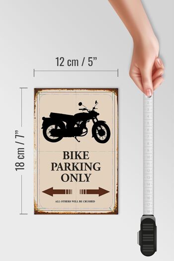 Panneau en bois indiquant 12x18 cm Parking vélo uniquement décoration moto 4