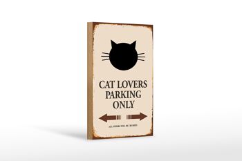Panneau en bois disant 12x18 cm Amoureux des chats Parking uniquement Décoration pour chats 1
