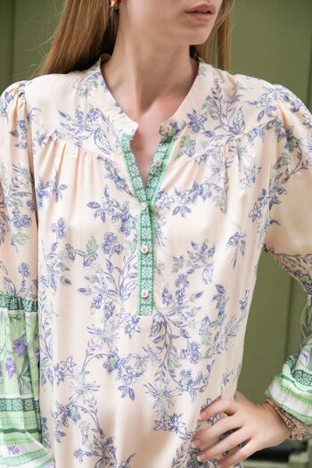 Robe chemise longue à imprimé à fleurs 2