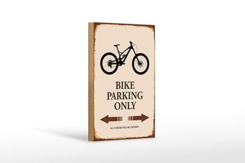 Panneau en bois indiquant 12x18 cm Décoration Parking vélo uniquement 1