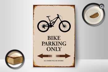 Panneau en bois indiquant 12x18 cm Décoration Parking vélo uniquement 2