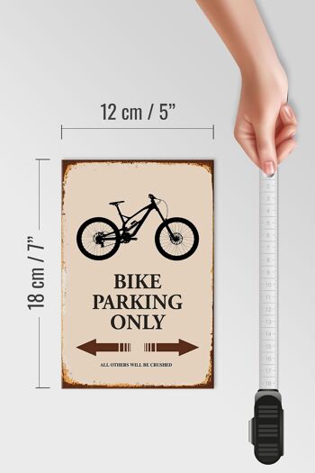 Panneau en bois indiquant 12x18 cm Décoration Parking vélo uniquement 4