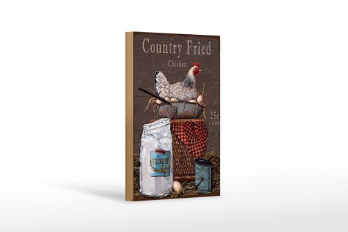Holzschild Spruch 12x18 cm Huhn country Fried Chicken Dekoration