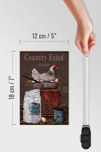 Panneau en bois indiquant 12x18 cm décoration poulet frit country 4