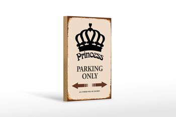Panneau en bois indiquant 12x18 cm Princesse parking uniquement décoration corona 1
