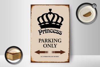 Panneau en bois indiquant 12x18 cm Princesse parking uniquement décoration corona 2