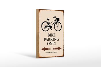 Panneau en bois disant 12x18cm Parking vélo uniquement décoration parking vélo 1