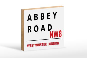 Panneau en bois Londres 18x12 cm Street Abbey Road NW8 décoration 1