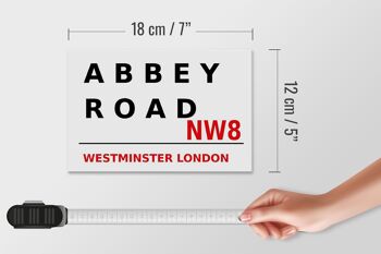 Panneau en bois Londres 18x12 cm Street Abbey Road NW8 décoration 4