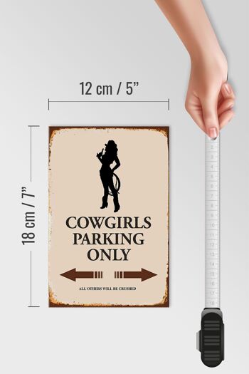 Panneau en bois indiquant 12x18 cm Décoration Cowgirls parking only 4