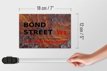 Panneau en bois Londres 18x12 cm décoration Bond Street W1 4