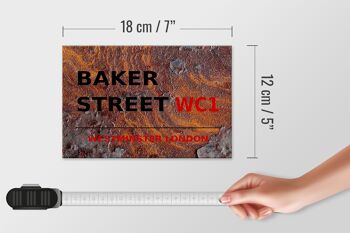 Panneau en bois Londres 18x12cm Street Baker street WC1 décoration 4