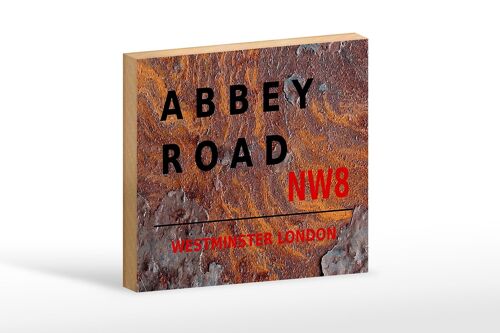 Holzschild London 18x12 cm Abbey Road NW8 Dekoration