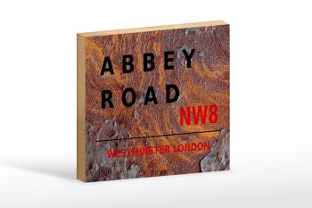 Panneau en bois Londres 18x12 cm décoration Abbey Road NW8 1