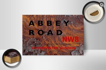 Panneau en bois Londres 18x12 cm décoration Abbey Road NW8 2
