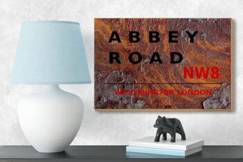 Panneau en bois Londres 18x12 cm décoration Abbey Road NW8 3