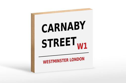 Holzschild London 18x12cm Westminster Carnaby Street W1 weißes Schild