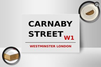 Panneau en bois Londres 18x12cm Westminster Carnaby Street W1 panneau blanc 2