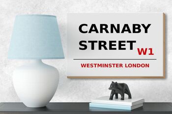 Panneau en bois Londres 18x12cm Westminster Carnaby Street W1 panneau blanc 3
