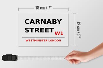 Panneau en bois Londres 18x12cm Westminster Carnaby Street W1 panneau blanc 4
