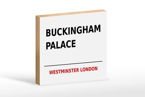 Holzschild London 18x12cm Street Buckingham Palace weißes Schild