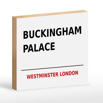 Cartel de madera Londres 18x12cm Street Buckingham Palace cartel blanco