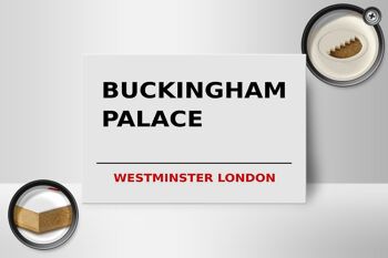Panneau en bois Londres 18x12cm Street Buckingham Palace panneau blanc 2