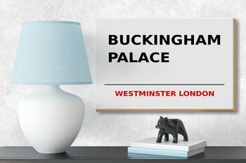 Panneau en bois Londres 18x12cm Street Buckingham Palace panneau blanc 3