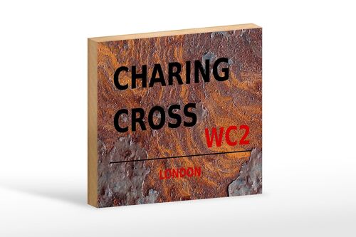 Holzschild London 18x12 cm Charing Cross WC2 Geschenk Dekoration