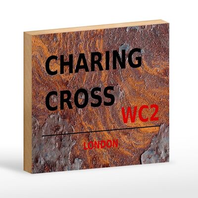 Holzschild London 18x12 cm Charing Cross WC2 Geschenk Dekoration