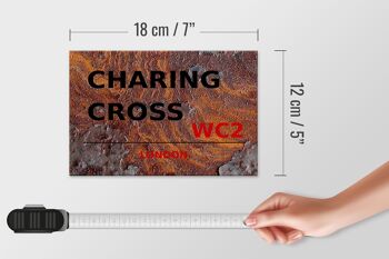 Panneau en bois Londres 18x12 cm Charing Cross WC2 décoration cadeau 4