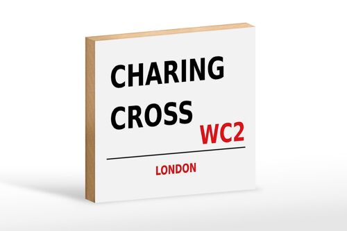 Holzschild London 18x12 cm Charing Cross WC2 Wanddeko Dekoration