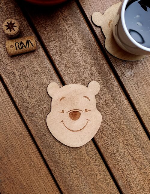 Pooh Wood Coaster - Housewarming Gift - Pooh Bear - Disney