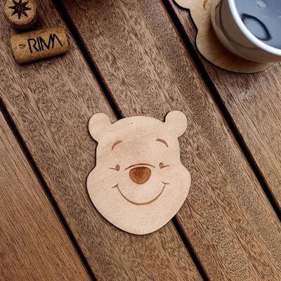 Posavasos de madera Pooh - Regalo de inauguración de la casa - Oso Pooh - Disney