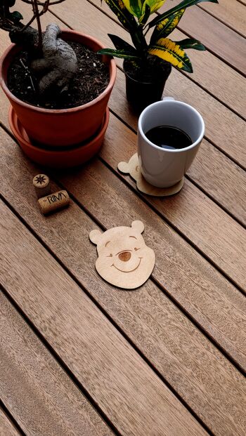 Pooh Wood Coaster - Cadeau de pendaison de crémaillère - Ourson - Disney 3