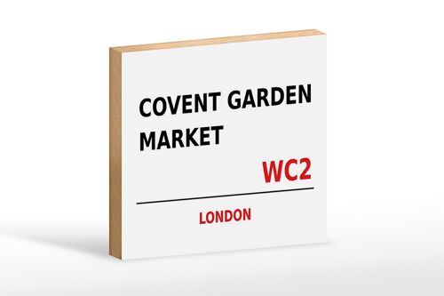 Holzschild London 18x12cm Covent Garden Market WC2 weißes Schild