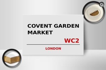 Panneau en bois Londres 18x12cm Covent Garden Market WC2 panneau blanc 2