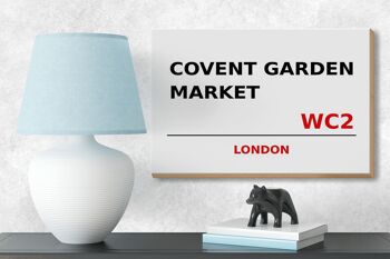 Panneau en bois Londres 18x12cm Covent Garden Market WC2 panneau blanc 3