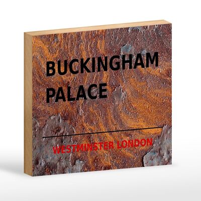 Targa in legno Londra 18x12 cm Decorazione Street Buckingham Palace