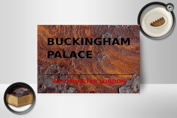 Panneau en bois Londres 18x12 cm Décoration rue Buckingham Palace 2