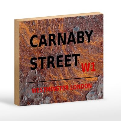 Targa in legno Londra 18x12 cm decorazione Westminster Carnaby Street W1