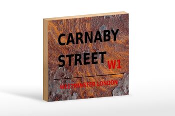 Panneau en bois Londres 18x12cm Westminster Carnaby Street W1 décoration 1