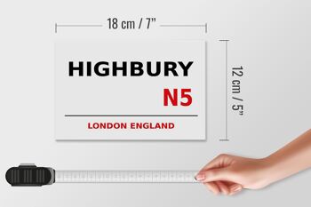 Panneau en bois Londres 18x12cm Angleterre Highbury N5 panneau blanc 4