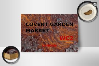 Panneau en bois Londres 18x12 cm Covent Garden Market WC2 décoration 2