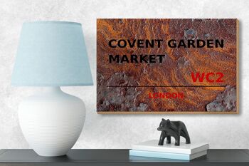 Panneau en bois Londres 18x12 cm Covent Garden Market WC2 décoration 3