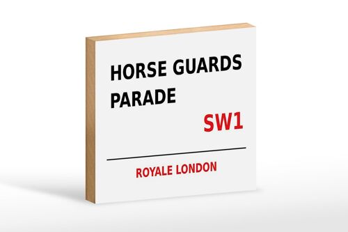 Holzschild London 18x12cm Royale Horse Guards Parade SW1 weißes Schild