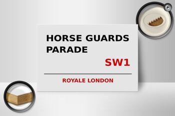 Panneau en bois Londres 18x12cm Royale Horse Guards Parade SW1 panneau blanc 2
