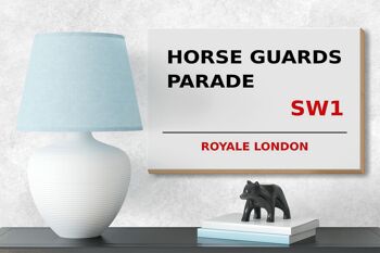 Panneau en bois Londres 18x12cm Royale Horse Guards Parade SW1 panneau blanc 3