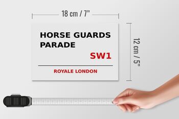 Panneau en bois Londres 18x12cm Royale Horse Guards Parade SW1 panneau blanc 4